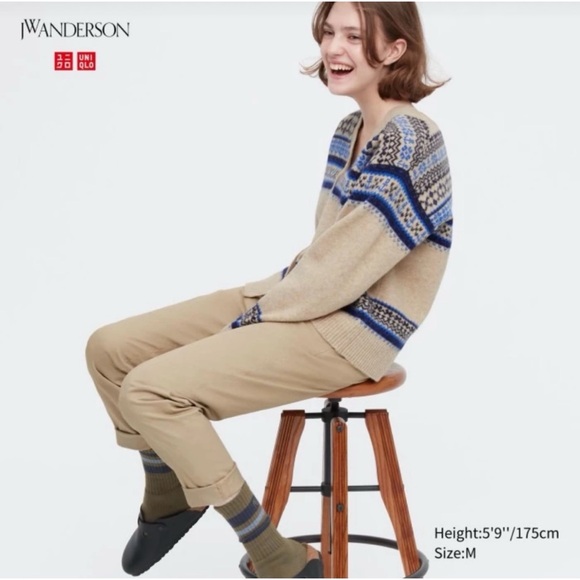 NWT JW Anderson x Uniqlo Soufflé Yarn Fair Isle Cardigan - Picture 1 of 10